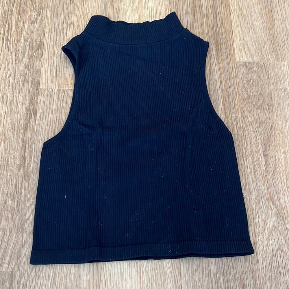Tight cropped turtle neck top
